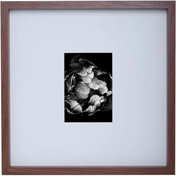 Mikasa 16x16 in. Gallery Frame 15x15 in. Photo without Mat, 5x7 in. Photo with Mat, 2 mm Beveled Mat, Vertical or Horizontal Display, Gray