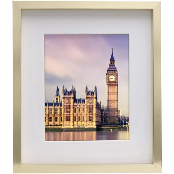 Mikasa 16x16 in. Gallery Frame 15x15 in. Photo without Mat, 5x7 in. Photo with Mat, 2 mm Beveled Mat, Vertical or Horizontal Display, Gray