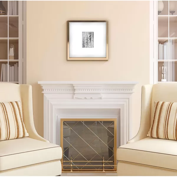 Mikasa 16x16 in. Gallery Frame 15x15 in. Photo without Mat, 5x7 in. Photo with Mat, 2 mm Beveled Mat, Vertical or Horizontal Display, Gray