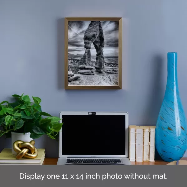Mikasa 16x16 in. Gallery Frame 15x15 in. Photo without Mat, 5x7 in. Photo with Mat, 2 mm Beveled Mat, Vertical or Horizontal Display, Gray