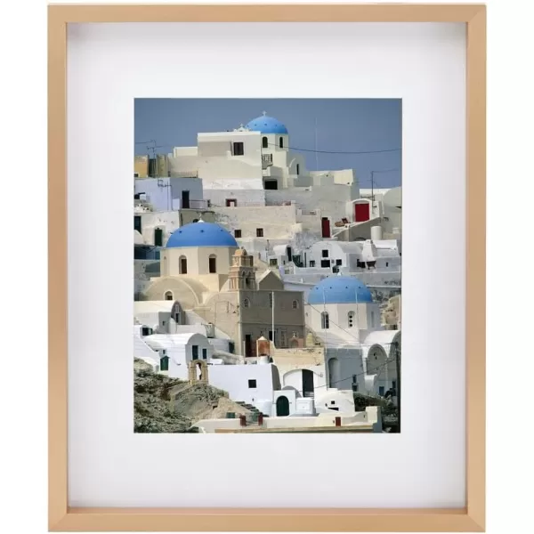 Mikasa 16x16 in. Gallery Frame 15x15 in. Photo without Mat, 5x7 in. Photo with Mat, 2 mm Beveled Mat, Vertical or Horizontal Display, Gray