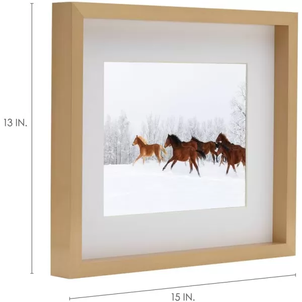 Mikasa 16x16 in. Gallery Frame 15x15 in. Photo without Mat, 5x7 in. Photo with Mat, 2 mm Beveled Mat, Vertical or Horizontal Display, Gray
