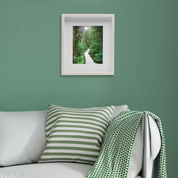 Mikasa 16x16 in. Gallery Frame 15x15 in. Photo without Mat, 5x7 in. Photo with Mat, 2 mm Beveled Mat, Vertical or Horizontal Display, Gray