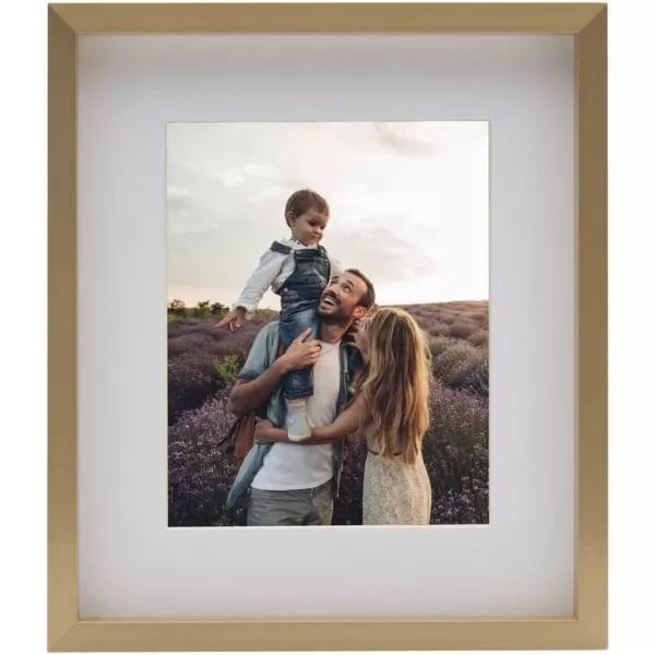 Mikasa 16x16 in. Gallery Frame 15x15 in. Photo without Mat, 5x7 in. Photo with Mat, 2 mm Beveled Mat, Vertical or Horizontal Display, Gray