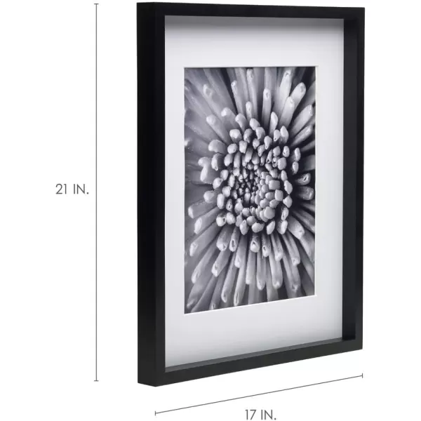 Mikasa 16x16 in. Gallery Frame 15x15 in. Photo without Mat, 5x7 in. Photo with Mat, 2 mm Beveled Mat, Vertical or Horizontal Display, Gray