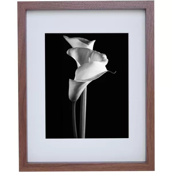 Mikasa 16x16 in. Gallery Frame 15x15 in. Photo without Mat, 5x7 in. Photo with Mat, 2 mm Beveled Mat, Vertical or Horizontal Display, Gray