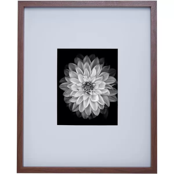 Mikasa 16x16 in. Gallery Frame 15x15 in. Photo without Mat, 5x7 in. Photo with Mat, 2 mm Beveled Mat, Vertical or Horizontal Display, Gray