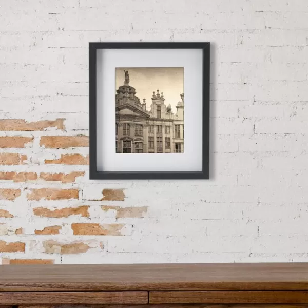 Mikasa 16x16 in. Gallery Frame 15x15 in. Photo without Mat, 5x7 in. Photo with Mat, 2 mm Beveled Mat, Vertical or Horizontal Display, Gray