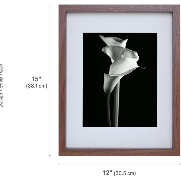 Mikasa 16x16 in. Gallery Frame 15x15 in. Photo without Mat, 5x7 in. Photo with Mat, 2 mm Beveled Mat, Vertical or Horizontal Display, Gray