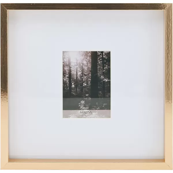 Mikasa 16x16 in. Gallery Frame 15x15 in. Photo without Mat, 5x7 in. Photo with Mat, 2 mm Beveled Mat, Vertical or Horizontal Display, Gray
