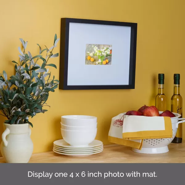 Mikasa 16x16 in. Gallery Frame 15x15 in. Photo without Mat, 5x7 in. Photo with Mat, 2 mm Beveled Mat, Vertical or Horizontal Display, Gray