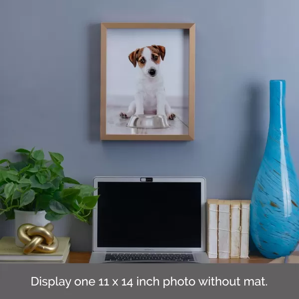Mikasa 16x16 in. Gallery Frame 15x15 in. Photo without Mat, 5x7 in. Photo with Mat, 2 mm Beveled Mat, Vertical or Horizontal Display, Gray