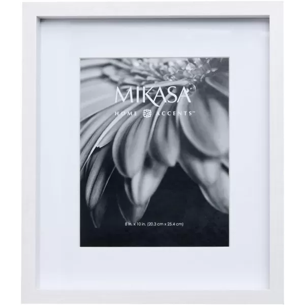 Mikasa 16x16 in. Gallery Frame 15x15 in. Photo without Mat, 5x7 in. Photo with Mat, 2 mm Beveled Mat, Vertical or Horizontal Display, Gray
