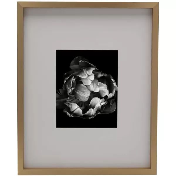 Mikasa 16x16 in. Gallery Frame 15x15 in. Photo without Mat, 5x7 in. Photo with Mat, 2 mm Beveled Mat, Vertical or Horizontal Display, Gray