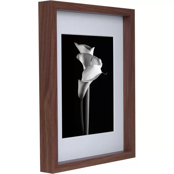 Mikasa 16x16 in. Gallery Frame 15x15 in. Photo without Mat, 5x7 in. Photo with Mat, 2 mm Beveled Mat, Vertical or Horizontal Display, Gray