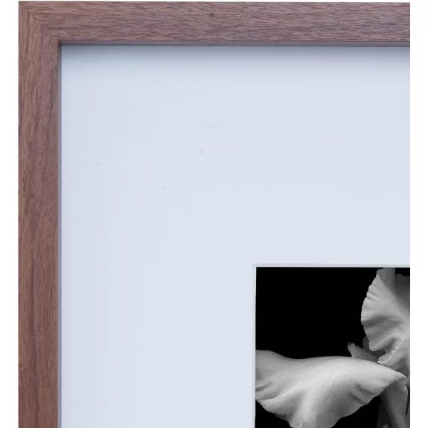 Mikasa 16x16 in. Gallery Frame 15x15 in. Photo without Mat, 5x7 in. Photo with Mat, 2 mm Beveled Mat, Vertical or Horizontal Display, Gray