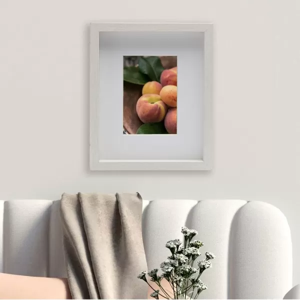 Mikasa 16x16 in. Gallery Frame 15x15 in. Photo without Mat, 5x7 in. Photo with Mat, 2 mm Beveled Mat, Vertical or Horizontal Display, Gray