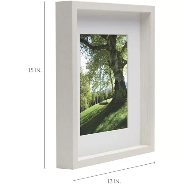 Mikasa 16x16 in. Gallery Frame 15x15 in. Photo without Mat, 5x7 in. Photo with Mat, 2 mm Beveled Mat, Vertical or Horizontal Display, Gray