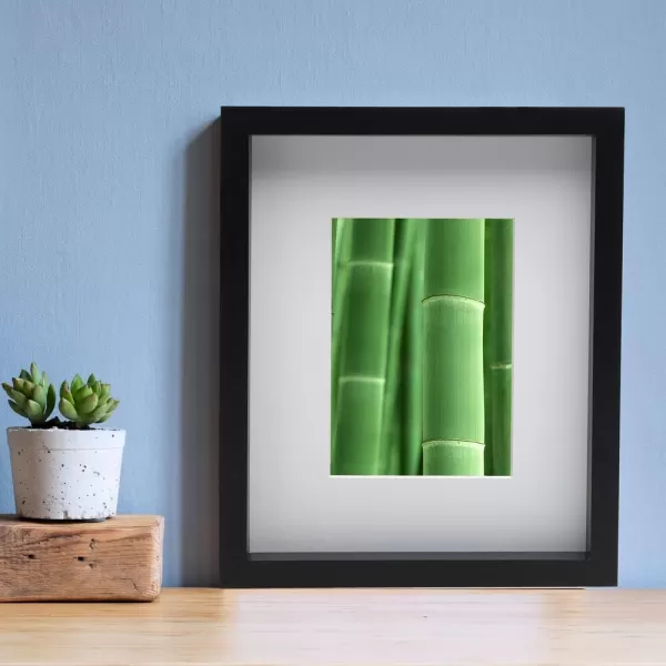 Mikasa 16x16 in. Gallery Frame 15x15 in. Photo without Mat, 5x7 in. Photo with Mat, 2 mm Beveled Mat, Vertical or Horizontal Display, Gray