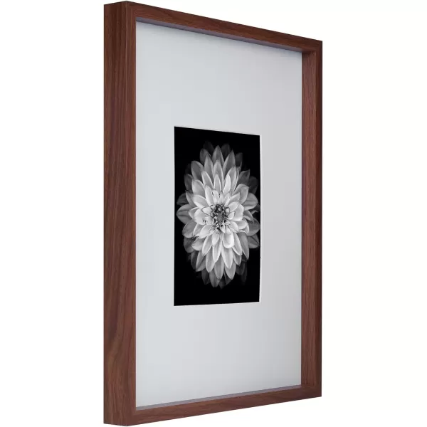 Mikasa 16x16 in. Gallery Frame 15x15 in. Photo without Mat, 5x7 in. Photo with Mat, 2 mm Beveled Mat, Vertical or Horizontal Display, Gray