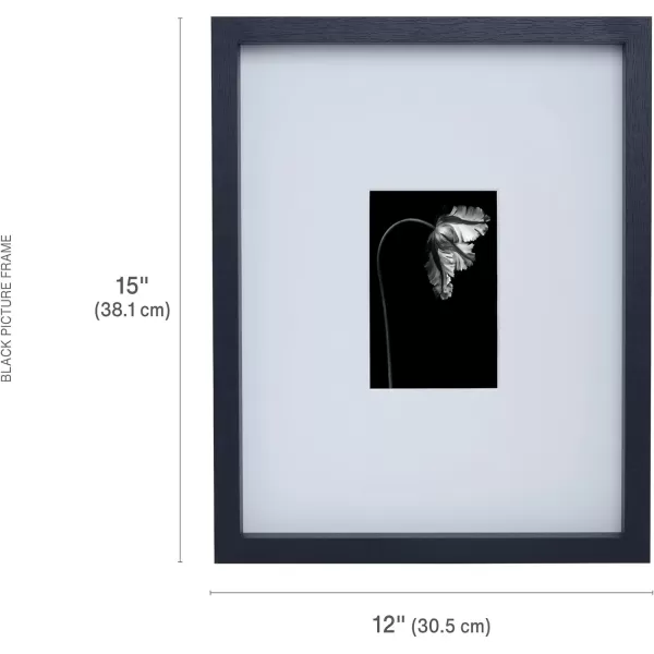 Mikasa 16x16 in. Gallery Frame 15x15 in. Photo without Mat, 5x7 in. Photo with Mat, 2 mm Beveled Mat, Vertical or Horizontal Display, Gray