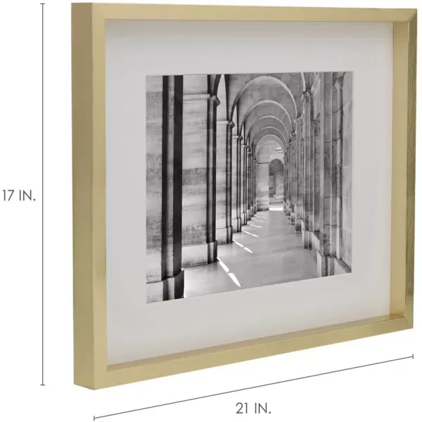 Mikasa 16x16 in. Gallery Frame 15x15 in. Photo without Mat, 5x7 in. Photo with Mat, 2 mm Beveled Mat, Vertical or Horizontal Display, Gray