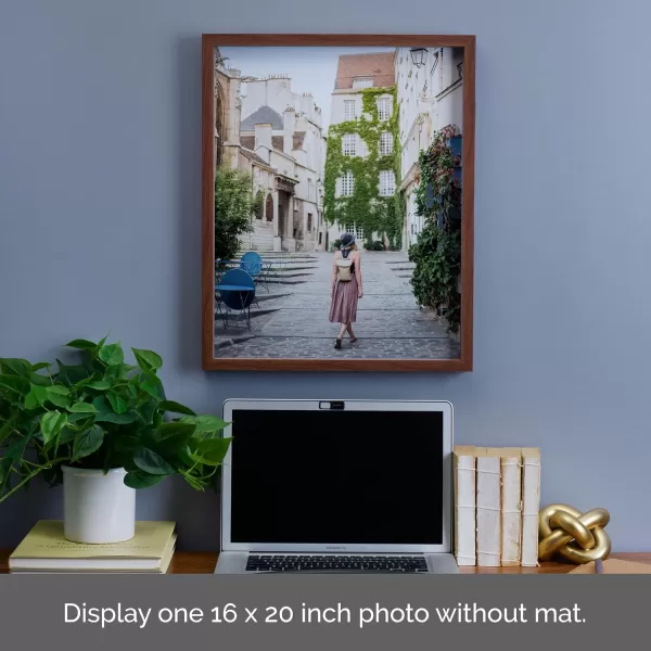 Mikasa 16x16 in. Gallery Frame 15x15 in. Photo without Mat, 5x7 in. Photo with Mat, 2 mm Beveled Mat, Vertical or Horizontal Display, Gray