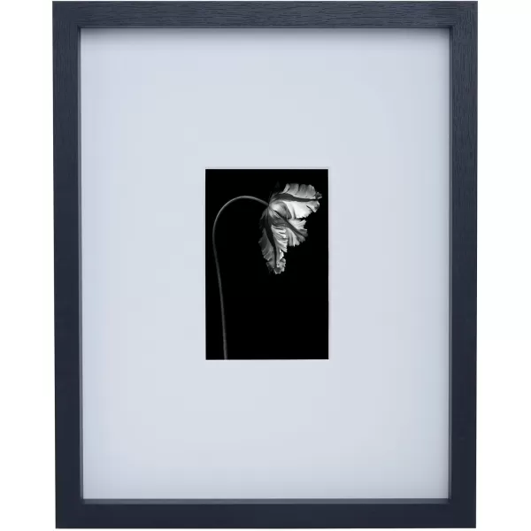 Mikasa 16x16 in. Gallery Frame 15x15 in. Photo without Mat, 5x7 in. Photo with Mat, 2 mm Beveled Mat, Vertical or Horizontal Display, Gray