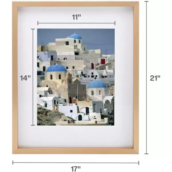 Mikasa 16x16 in. Gallery Frame 15x15 in. Photo without Mat, 5x7 in. Photo with Mat, 2 mm Beveled Mat, Vertical or Horizontal Display, Gray