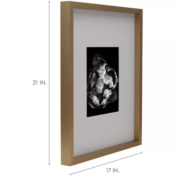 Mikasa 16x16 in. Gallery Frame 15x15 in. Photo without Mat, 5x7 in. Photo with Mat, 2 mm Beveled Mat, Vertical or Horizontal Display, Gray