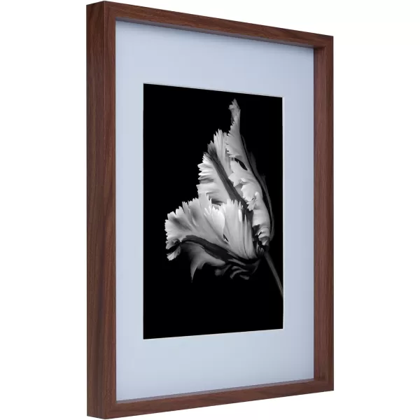 Mikasa 16x16 in. Gallery Frame 15x15 in. Photo without Mat, 5x7 in. Photo with Mat, 2 mm Beveled Mat, Vertical or Horizontal Display, Gray