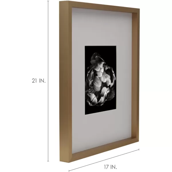 Mikasa 16x16 in. Gallery Frame 15x15 in. Photo without Mat, 5x7 in. Photo with Mat, 2 mm Beveled Mat, Vertical or Horizontal Display, Gray