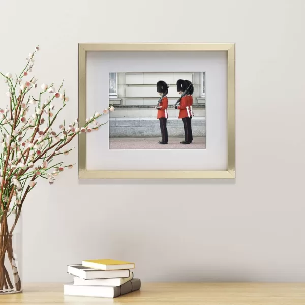 Mikasa 16x16 in. Gallery Frame 15x15 in. Photo without Mat, 5x7 in. Photo with Mat, 2 mm Beveled Mat, Vertical or Horizontal Display, Gray