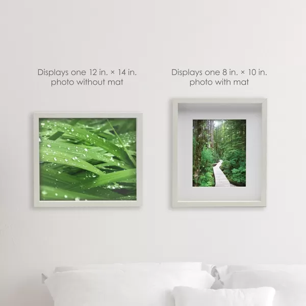 Mikasa 16x16 in. Gallery Frame 15x15 in. Photo without Mat, 5x7 in. Photo with Mat, 2 mm Beveled Mat, Vertical or Horizontal Display, Gray