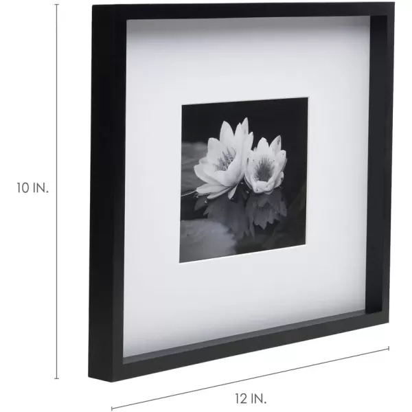 Mikasa 16x16 in. Gallery Frame 15x15 in. Photo without Mat, 5x7 in. Photo with Mat, 2 mm Beveled Mat, Vertical or Horizontal Display, Gray