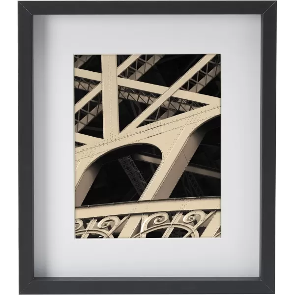Mikasa 16x16 in. Gallery Frame 15x15 in. Photo without Mat, 5x7 in. Photo with Mat, 2 mm Beveled Mat, Vertical or Horizontal Display, Gray