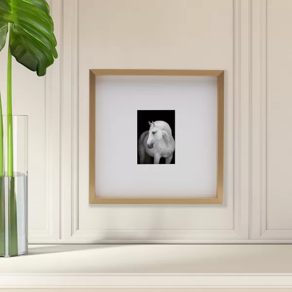 Mikasa 16x16 in. Gallery Frame 15x15 in. Photo without Mat, 5x7 in. Photo with Mat, 2 mm Beveled Mat, Vertical or Horizontal Display, Gray