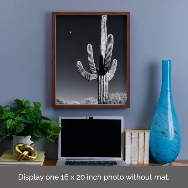 Mikasa 16x16 in. Gallery Frame 15x15 in. Photo without Mat, 5x7 in. Photo with Mat, 2 mm Beveled Mat, Vertical or Horizontal Display, Gray