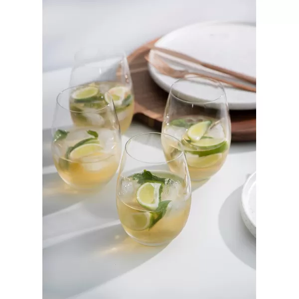 Mikasa, 19.75 oz, Clear Julie Stemless Wine Glass, 19.75-Ounce, Set Of 4, 4 Count 