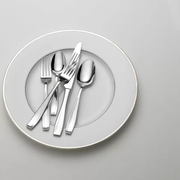 Mikasa 5081086 Regent Bead 65-Piece 18/10 Stainless Steel Flatware Set with Serving Utensil Set, Service for 12