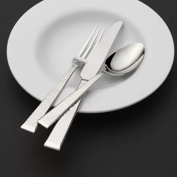 Mikasa 5081086 Regent Bead 65-Piece 18/10 Stainless Steel Flatware Set with Serving Utensil Set, Service for 12
