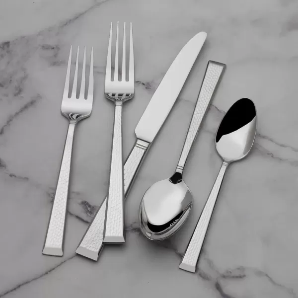 Mikasa 5081086 Regent Bead 65-Piece 18/10 Stainless Steel Flatware Set with Serving Utensil Set, Service for 12