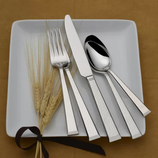 Mikasa 5081086 Regent Bead 65-Piece 18/10 Stainless Steel Flatware Set with Serving Utensil Set, Service for 12