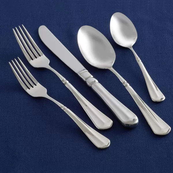 Mikasa 5081086 Regent Bead 65-Piece 18/10 Stainless Steel Flatware Set with Serving Utensil Set, Service for 12