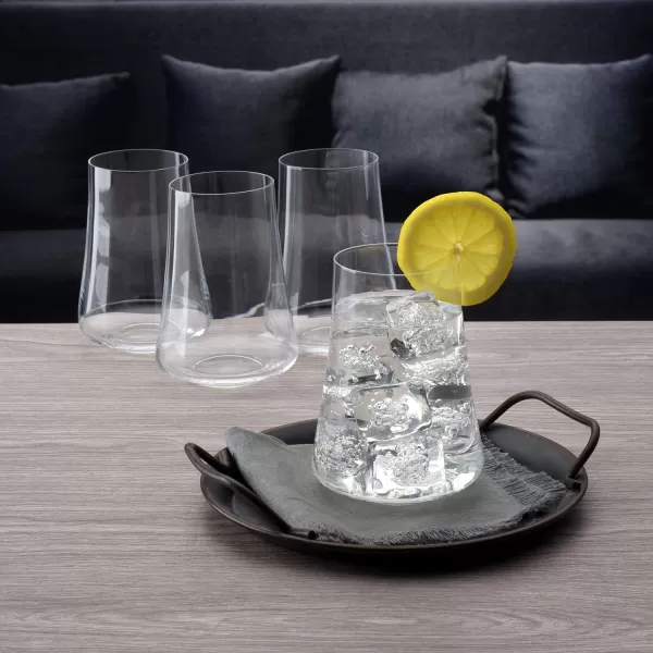 Mikasa Aline Set of 4 Highball Tumbler Cups, 17-Ounce, Clear