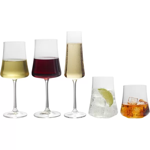 Mikasa Aline Set of 4 Highball Tumbler Cups, 17-Ounce, Clear