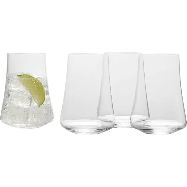 Mikasa Aline Set of 4 Highball Tumbler Cups, 17-Ounce, Clear