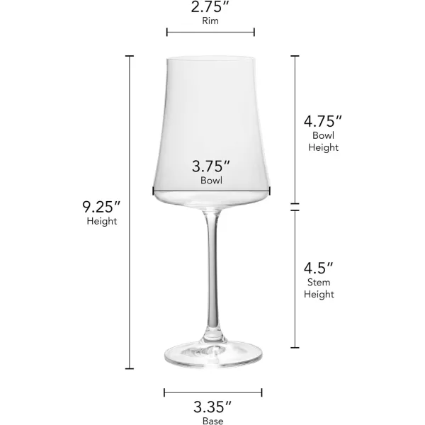 Mikasa Aline Set of 4 Red Wine Glasses, 4 Count , Clear