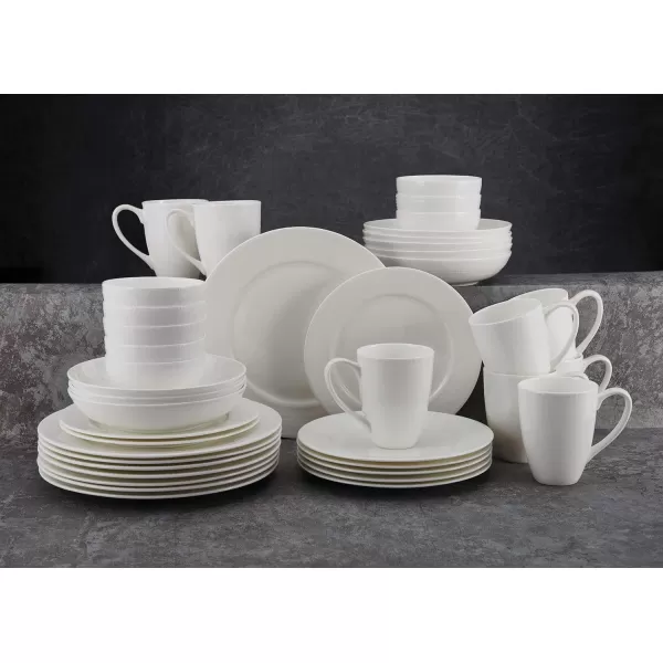 Mikasa Annabele Chip Resistant 40-Piece Dinnerware Set, Service For 8,White