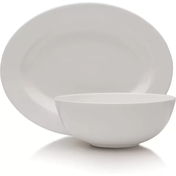 Mikasa Annabele Chip Resistant 40-Piece Dinnerware Set, Service For 8,White